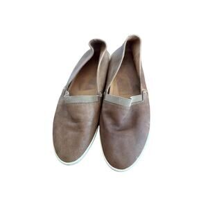 FRYE Melanie Women’s 8 Cognac Brown Leather Slip-On Sneakers Casual Shoe Flats
